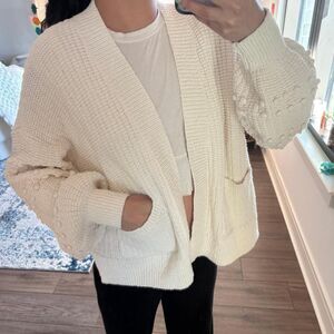 Madewell Bobble white bubble cardigan size large
